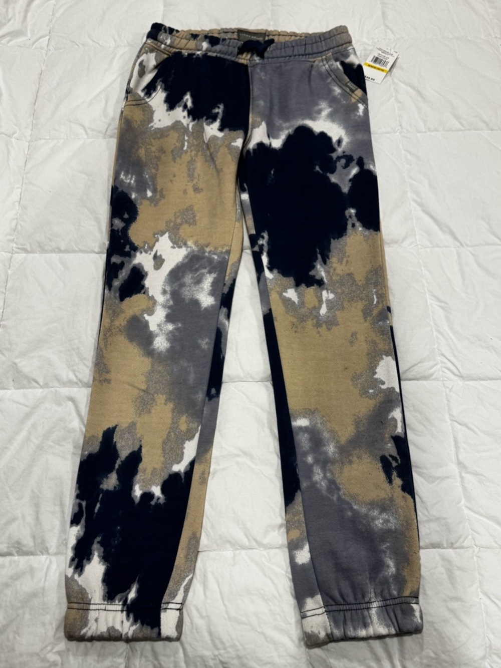 Lucky Brand Tie-Dye Joggers in Navy, Gray & Tan